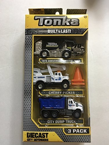 Tonka City Defenders 3-Pack; Garbage Truck, Cherry Picker, City Dump Truck