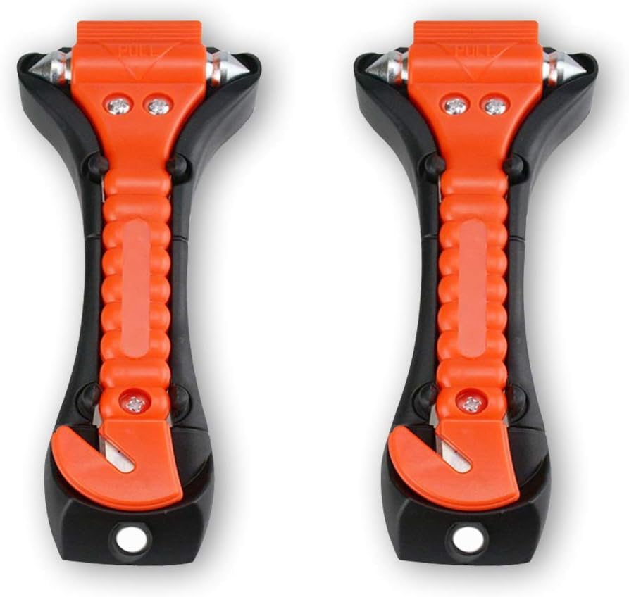 LJNH 2 Pack Car Emergency Escape Window Break Hammer Safety Seat Belt