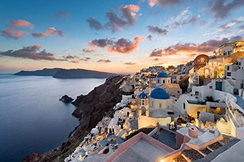 ClassicJP 1000Piece Jigsaw Puzzle Hobbit Santorini Oia Greece Hobby Home Decoration Diy