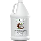 PUROLEO Fractionated Coconut Oil 64 Fl Oz/1900 ML (Packed In Canada) 100% Natural and odorless Moisturizer & Carrier Oil l Hair Skin Body, Aromatherapy, Massage, Makeup Remover