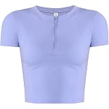 Vsaiddt Women’s Half Zip Cropped Pullover – Athletic Workout Top With Thumb Holes, Yoga & Running Jacket
