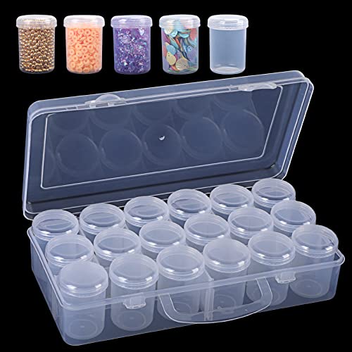 Quefe 18 Pack Diamond Painting Storage Containers with Lids, Bead Painting Storage Small Plastic
