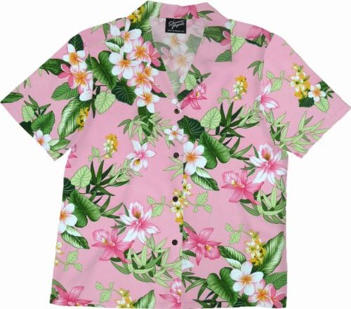 RJC Womens XS to XXL Orchid Plumeria Camp Shirt