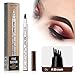 Microblading Tattoo Eyebrow Pen with Four Tips,Waterproof Ink Gel Tint Drawing Eyebrow Pencil,Long Lasting Smudge-Proof Natural Hair-Like Defined Brows All Day (Brown)