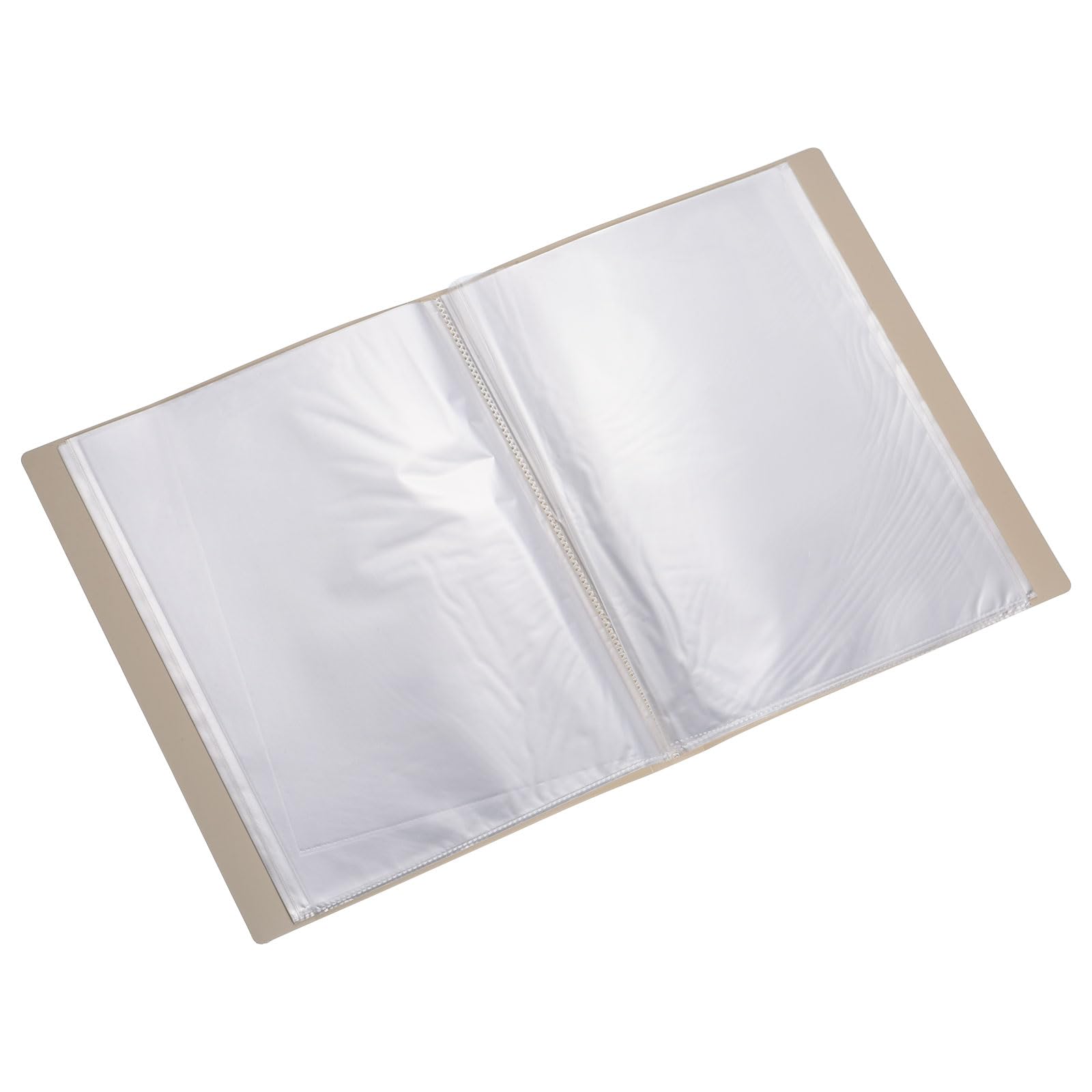 PATIKIL 9x12 Binders with Plastic Sleeve, PP 60 Pockets Waterproof File Portfolio Folder Protector for Paper Presentation Artwork Display, Beige