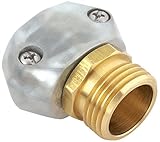 5 Pack - Gilmour Heavy Duty Brass and Metal Male Hose Repair Clamp Coupling - Barbed Mender for Garden Hoses - 01MZ