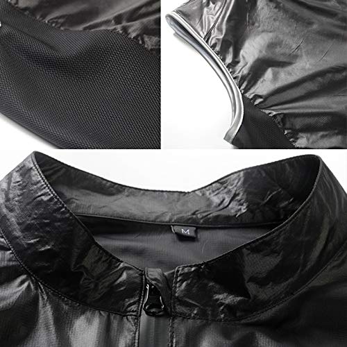 Mouwloos Fietsvest Heren Ademend Winddicht MTB Gilet Lichtgewicht Met Reflecterende Strip (Kleur: Blauw, Maat: Large) - Afbeelding 3