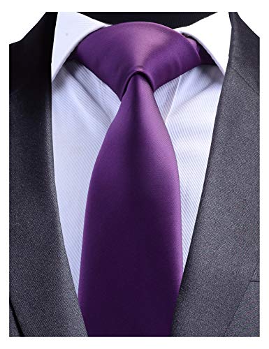 GUSLESON Solid Tie Satin Purple Necktie For Wedding Waterproof material (0766-02)