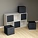 Closet Organizer - Fabric Storage Basket Cubes Bins - 6 Black Cubeicals Containers Drawers