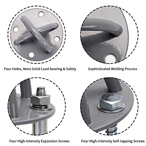 Kemuse-WallCeiling-Mount-Bracket-for-GymHome-Suspension-Straps-X-Mounts-Anchor-for-Olympic-Rings-Fitness-Training-Yoga-Swing-Battle-Ropes-Resistance-Band-Boxing-Equipment