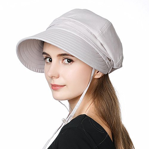 Ladies Summer Sun Hat Rollup Visor SPF Protection Wide Brim Travel