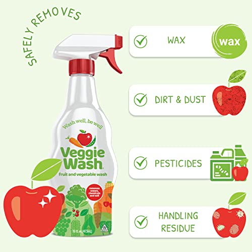 Veggie Wash Fruit & Vegetable Wash, Produce Wash and Cleaner, 16Fluid