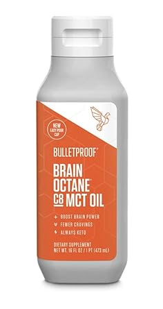Amazon Com Bulletproof Brain Octane C8 Mct Oil From Coconut Oil 16 Fl Oz Provides Mental And Physical Energy Keto Friendly Made In Usa Grocery Gourmet Food