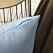 Home Brilliant Lined Linen Cushion Covers Set of 2 Decorative Throw Pillow Covers for Bench, 18 x 18 inch, Light Blue