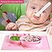 iSolem Baby Silicone Placemat, Non-Slip Toddlers Food Feeding Mat for Children, Kids, Infant, Kitchen Dining Table -Perfect Highchair Trays for Travel - Pink Cow