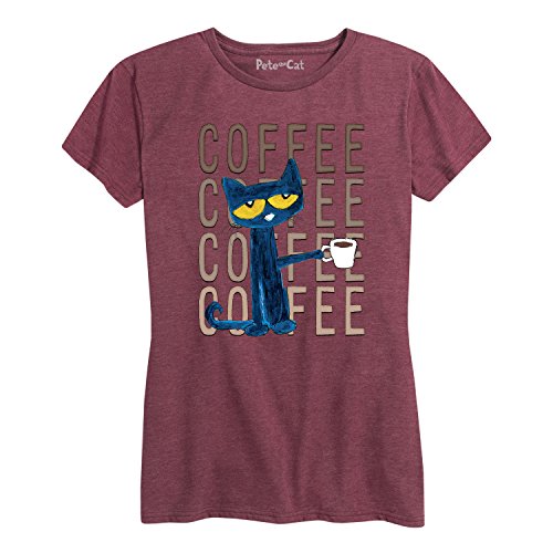 Pete the Cat Pete with Coffee Adult - Ladies Short Sleeve Classic Fit Tee