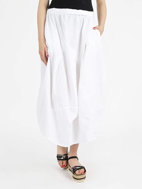 Wendy Trendy Gonna Lunga In Cotone Donna Bianco Cotone Amazon It Abbigliamento