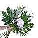 Supla 3 PCS 3 Size Artificial Areca Palm Tropical Leaves Stems Faux Plastic Palm Tree Leaves Faux Monstera Leaves Plastic Palm Leaf Greenery Floral Arrangement Hawaiian Luau Jungle Beach Wedding Party