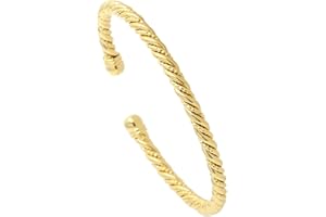 Balaijor Fashion 18K Gold Plated Twist Arm Band Open Cuff Bracelet