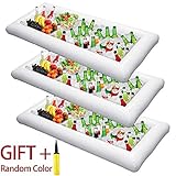 Inflatable Serving Bar Salad Ice Tray Food Drink Containers - BBQ Picnic Pool Party Supplies Buffet Luau Cooler,with a drain plug