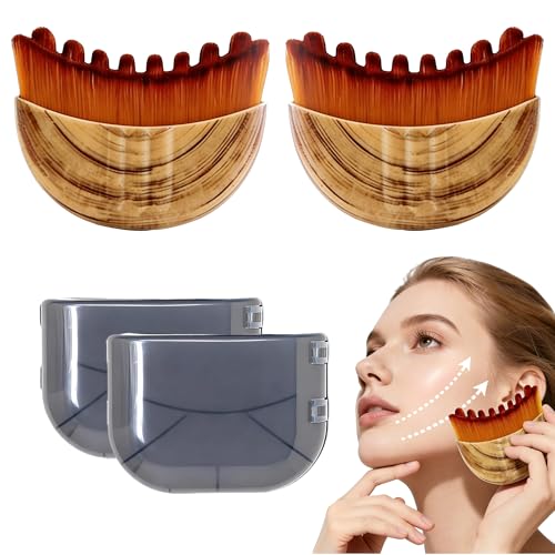 Lymphatic Contour Face Brush(2-PCS),Super Soft Manual Lymphatic Drainage Massager for Sculpting, Relieve Fatigue & Reduce Puffiness, with Portable Case Suitable for Facial Cleansing and Massage