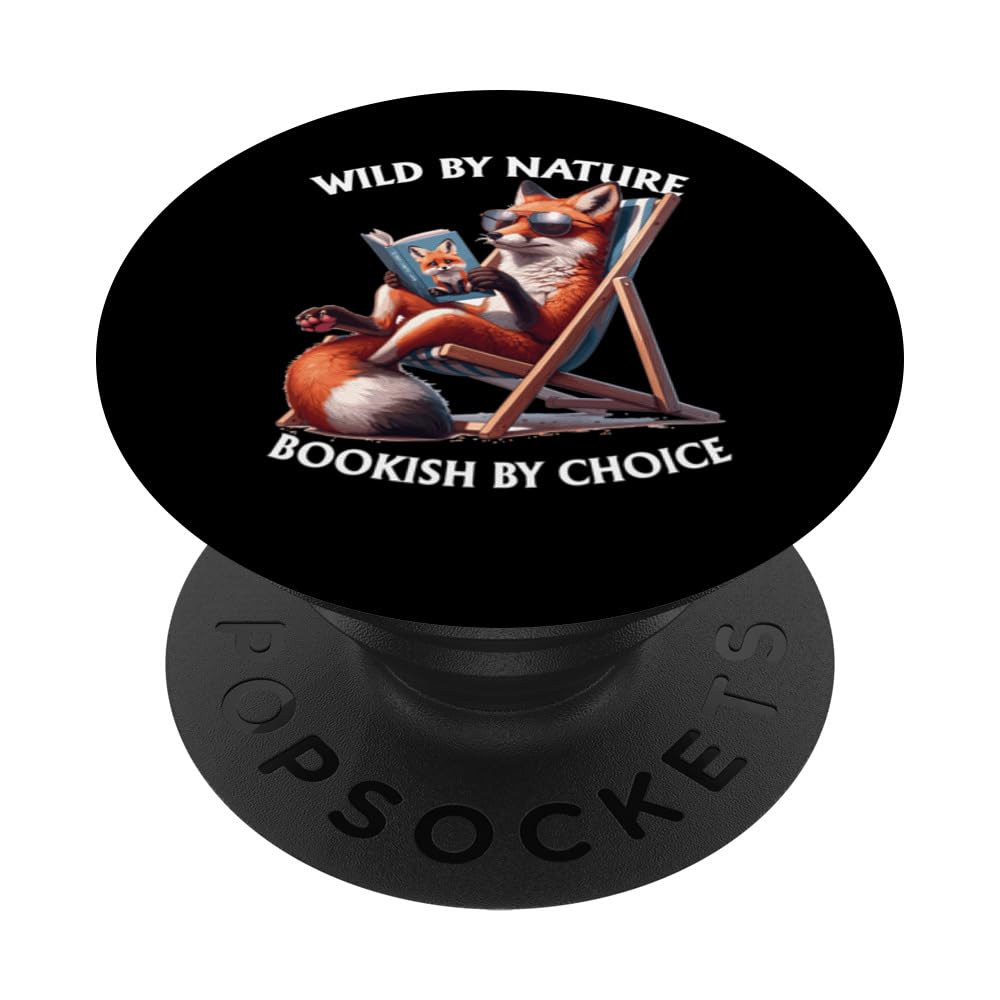'Funny Fox' s 'Wild by Nature' Reading Book PopSockets Swappable PopGrip