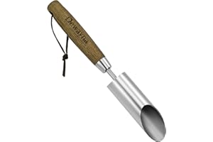 Dewayna Small Bulb Planter Tool, Sharp Edge Bulb Planter for Breaking Through Soil, Heavy Duty Stainless Steel Bulb Planter Tool, Small Bulb Digger with Comfortable Grip Wood Handle for Seed Planting