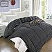 All Season Queen Goose Down Alternative Quilted Comforter with Corner Tabs - Hypoallergenic -Double Plush Fabric -Super Microfiber Fill -Machine Washable - Duvet Insert & Stand-Alone Comforter - Grey
