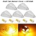 5xClear Cab Marker Clearance Lights Cover+194 T10 Amber High Power LED Bulbs for 1999-2016 Ford E150-E550 F-150 F-250 F-350 F-450 F-550 Super duty pickup truck