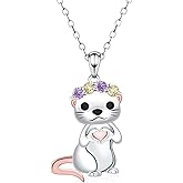 Howenal Cute Otter Neckalcce for Women - 925 Sterling Silver Animal Necklaces Otter Gift for Animal Lover Otters Heart Pendant Jewelry for Graduation
