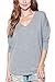 Alexander + David Women’s Modal Knit V-Neck Dolman Tunic Top with ¾ Long Sleeves (S-XL) (Charcoal, Large)