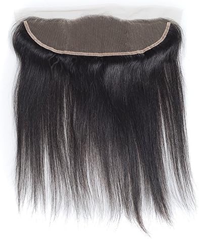 Brazilian virgin hair Straight Lace Frontal With Baby Hair Bleached Knots Brazilian Human Hair Full Frontal Lace Closure 13x4 (16)