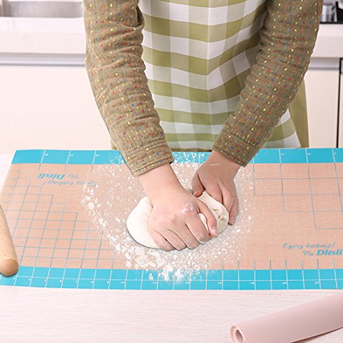 26" x 16" Silicone Pastry Fondant Mat with Measurements for Baking Dough Rolling Mat Countertop Mat Oven Liner