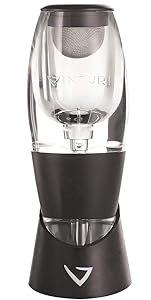 Vinturi V1010 Essential Red Wine Aerator Pourer and Decanter Includes Base Enhanced Flavors with Smoother Finish, Black