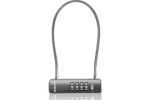 UP Security Combination Cable Lock Outdoor Use, 4-Digit Combo Lock for Fence Gate, Travel Luggage, Thin Wire Pad Lock with Co