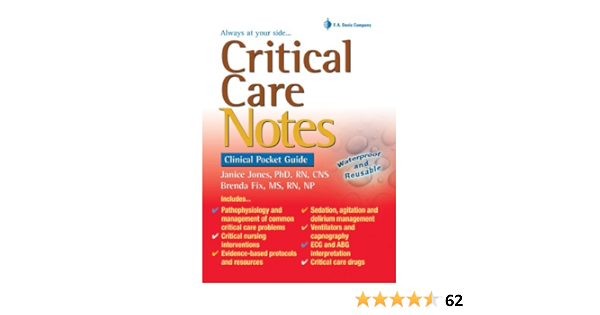 Critical Care Notes Clinical Pocket Guide 9780803620841 Medicine Health Science Books Amazon Com