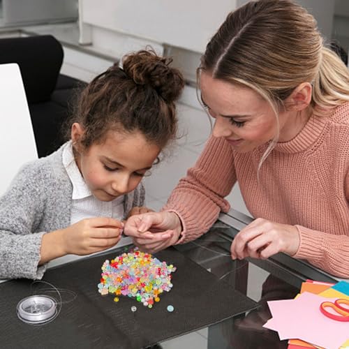 Perlen für Armbänder, Armbänder Selber Machen Set, mit Elastisch Schnur, Geschenke für Mädchen, 12 verschiedene Charms für Geburtstage,Partys,Weihnachten.