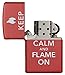 Zippo Keep Calm Lighter, Red Matte