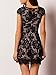 Romwe Women's Gorgeous V Neck A Line Sexy Short Cap Sleeve Lace Dress Black L