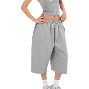 Women's Long Sweat Shorts Y2k Vintage Straight Leg Summer Running Sweat Shorts