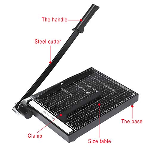 [US Stock]Black Steel Heavy Duty Professional Office Home A4 Paper Desk Tops Paper Cutter Trimmer Scrap Machine (Type4)