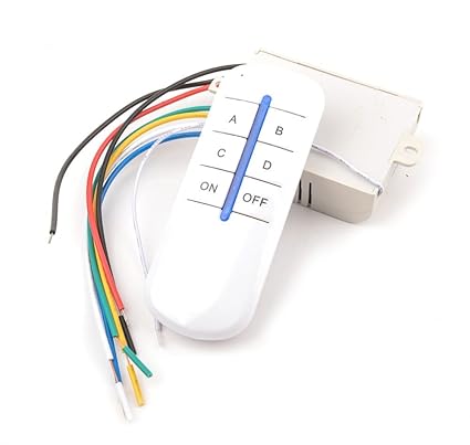 TESCO 4 Way Wireless Remote Control Switch for Light, Fan and Home Appliances (White)