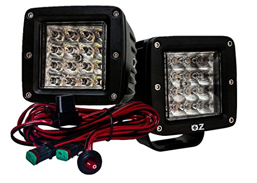 3" Dual Color High Output White Amber LED POD light Harness DOT Black Covers Changing Flasher Strobe Optic Lens Emergency Driving Fog Spot Light for Offroad Truck SUV ATV Motorcycle Marine - Thumbnail 6