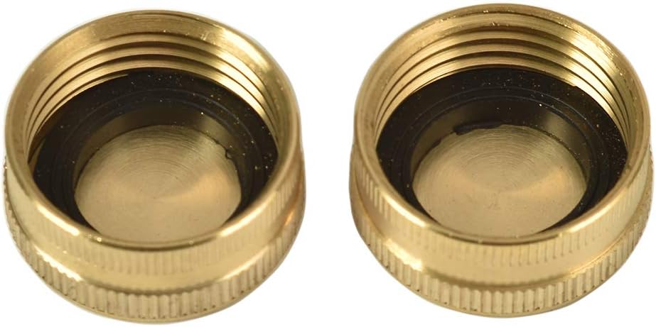 REGNHLIF 2 Pack 3/4" Brass Garden Hose End Caps with Washers : Garden & Outdoor
