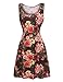 Meaneor Women's Floral Fit and Flare Casual Sleeveless Cocktail Dress