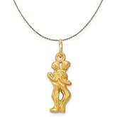 The Black Bow 14k Yellow Gold Gemini the Twins Zodiac Diamond Cut Necklace