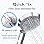WATERAZZI High Pressure Handheld Shower Head - Luxury Hand Showerhead with Flexible Hose - Universal Bathroom Chrome Shower Head With Bracket Holder And Teflon Tape - Best Rated HandHeld Shower Kit