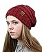 NYFASHION101 Oversized Baggy Slouchy Thick Winter Beanie Hat, Confetti Burgundy