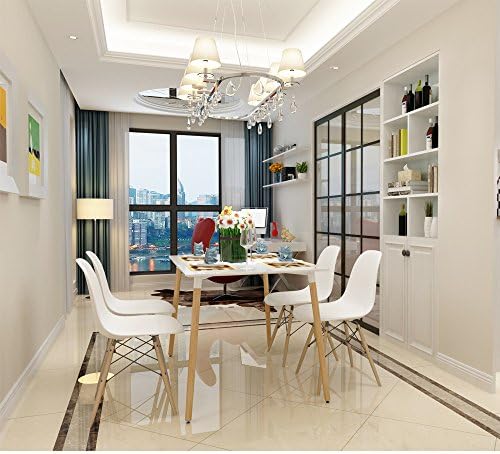Comfortableplus Dining Table with 4 Eames Chair in White