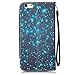iPhone 5S Case, iPhone 5 Wallet Case, Firefish [Kickstand] [Shock Absorbent] Double Protective Case Flip Folio Slim Magnetic Cover with Wrist Strap for Apple iPhone 5/5S/SE-Starry